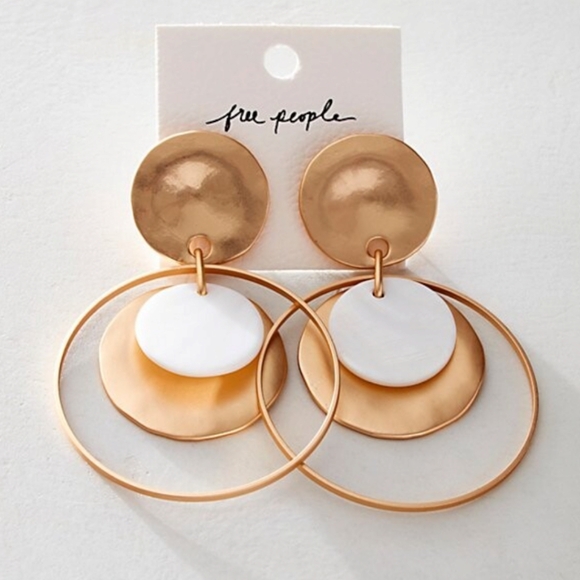 Free People Ode to You Dangle Earrings in Gold - Picture 2 of 4